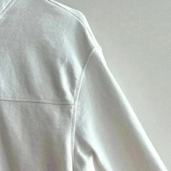 BP White 1/4 Zip Sports Jacket, Athleisure Athletic White Sweatshirt, Small - Picture 12 of 16